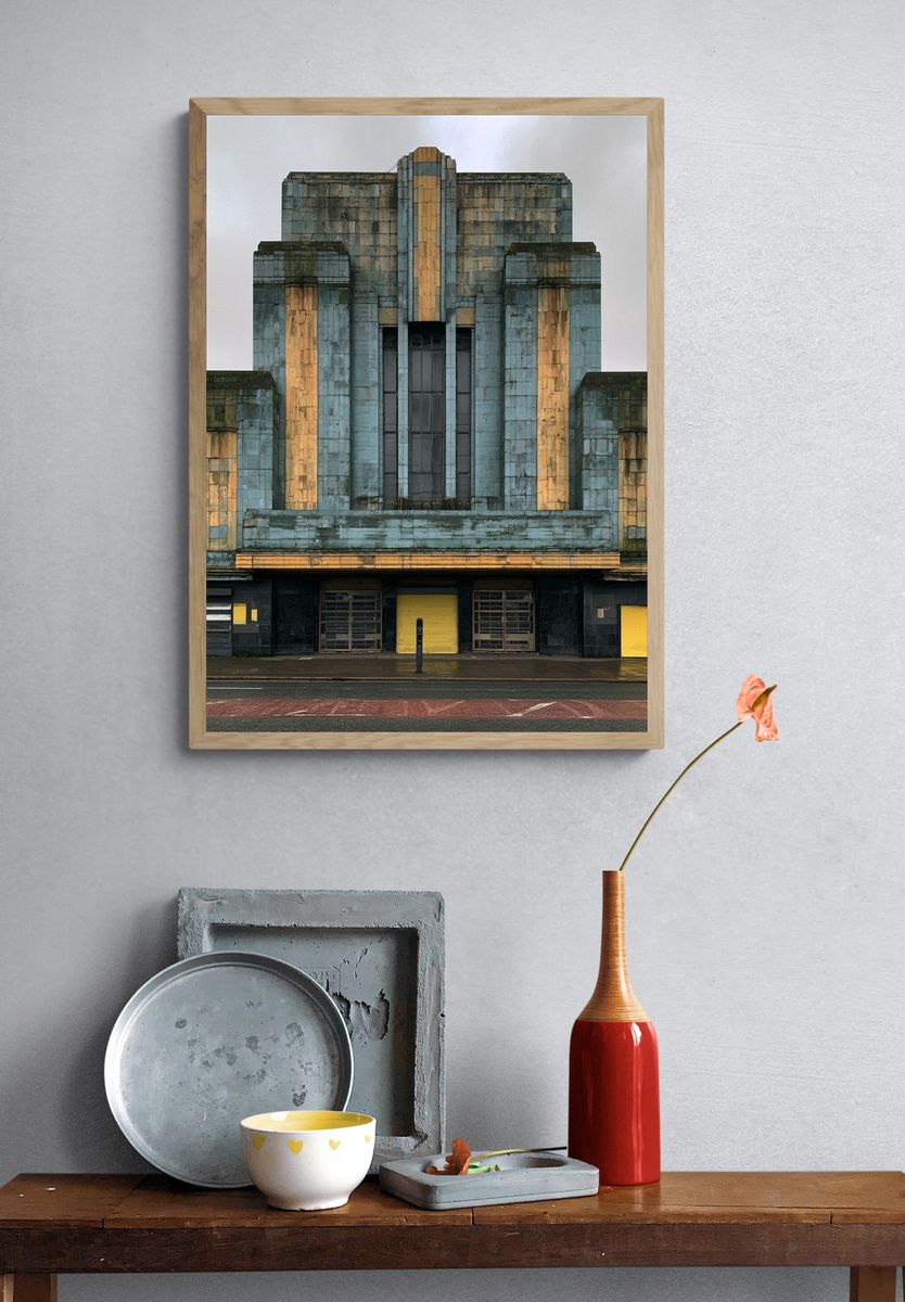 Art Deco Cinema Facade Poster. — room view 3