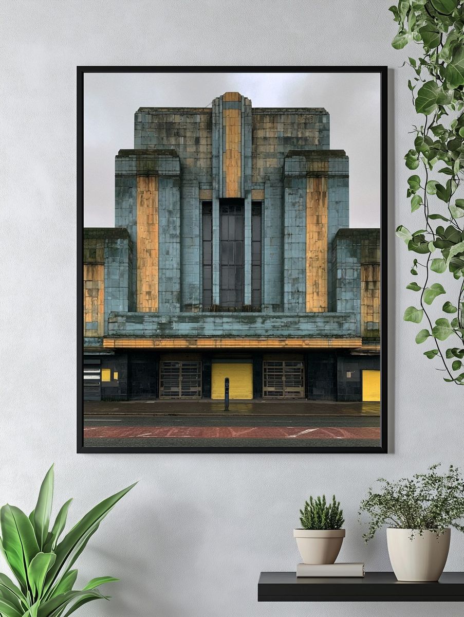 Art Deco Cinema Facade Poster. — room view 4