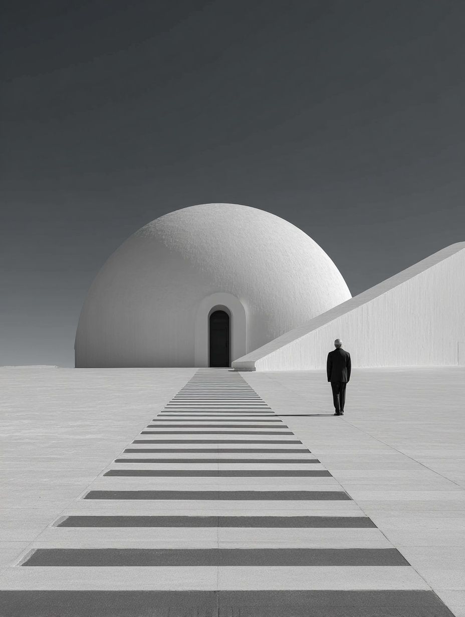 Modern Architecture — Black-White Print. poster — architecture art
