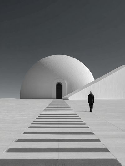 Modern Architecture — Black-White Print.