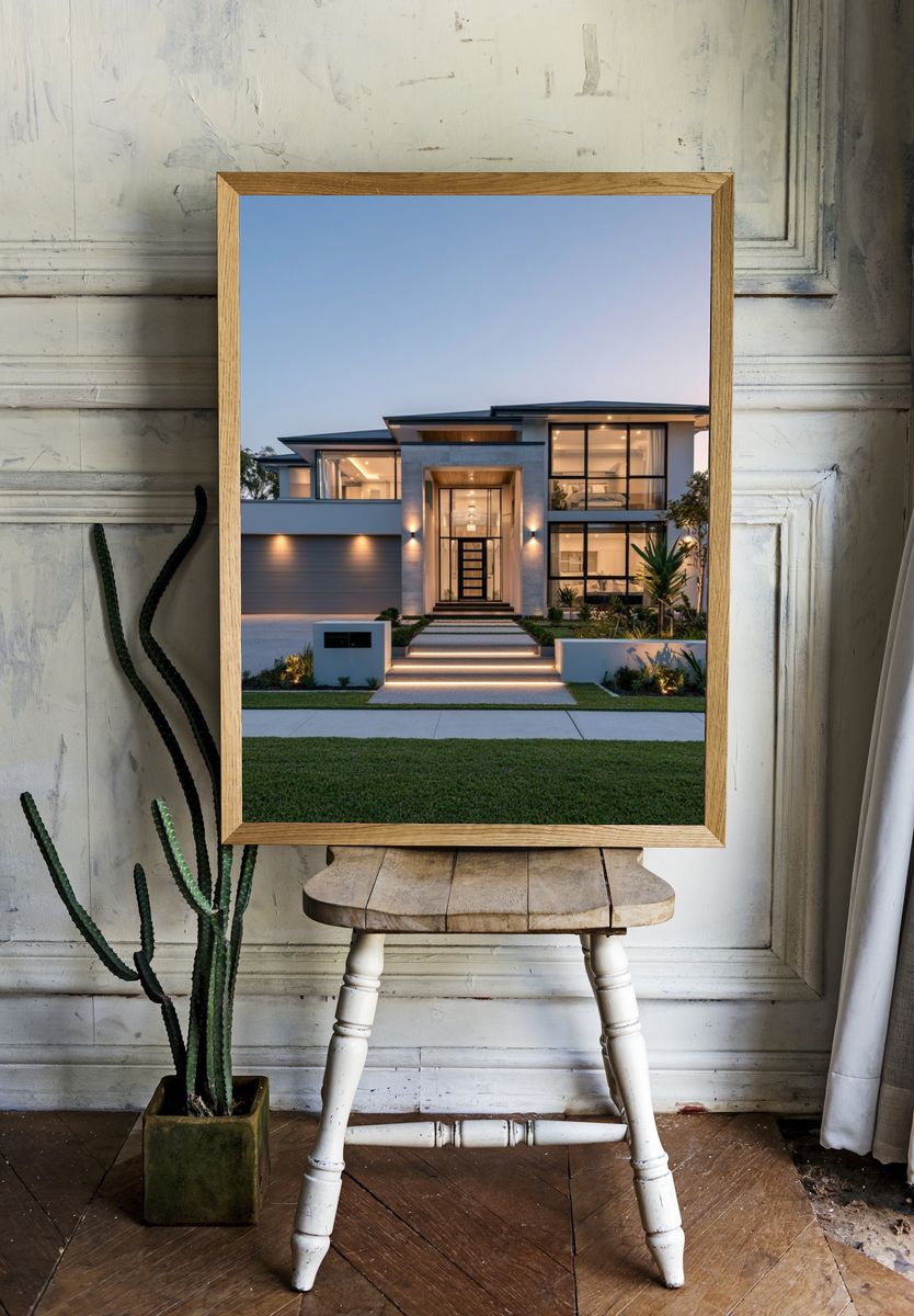 Modern Luxury Home Architecture Poster. room preview