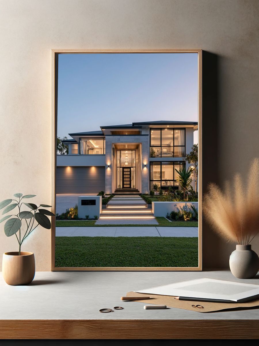 Modern Luxury Home Architecture Poster. — room view 2