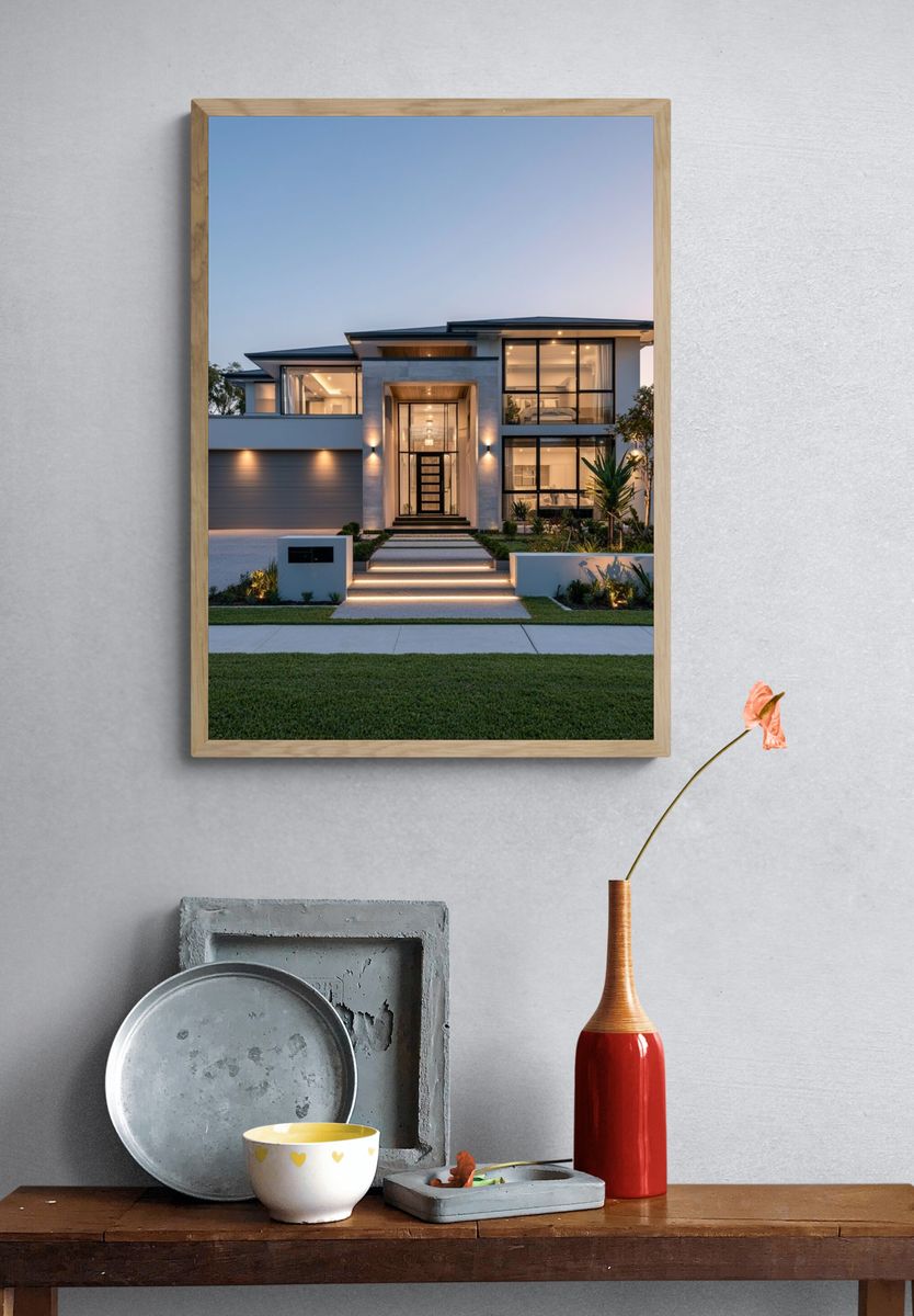 Modern Luxury Home Architecture Poster. — room view 3