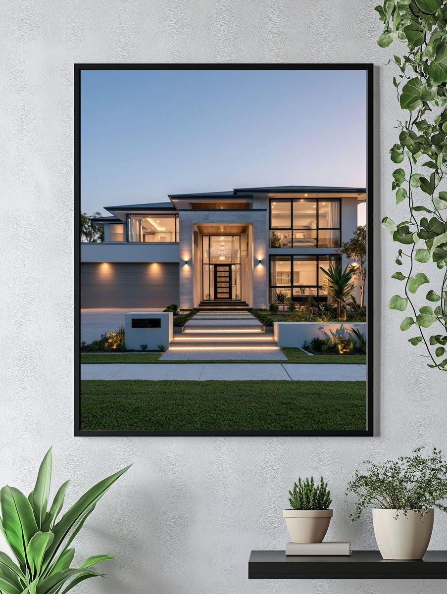 Modern Luxury Home Architecture Poster. — room view 4