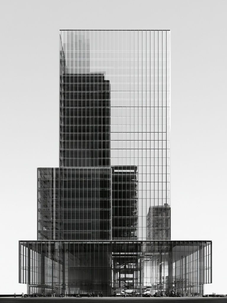 Modern Glass Tower Architecture Print. poster — architecture art