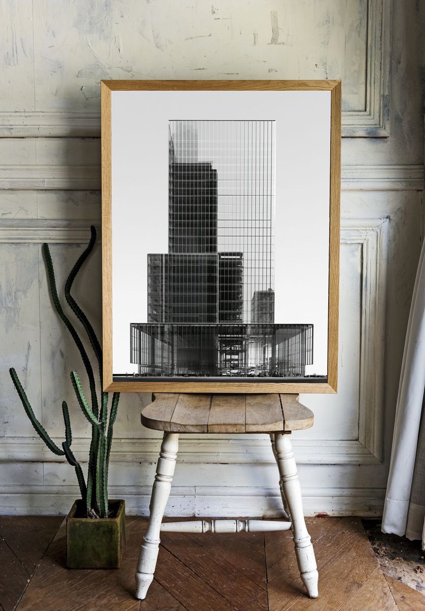 Modern Glass Tower Architecture Print. room preview