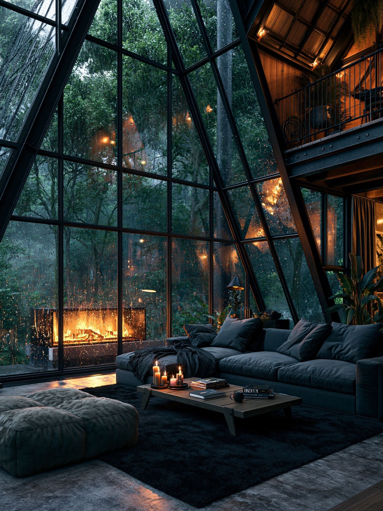 Glass Cabin Forest Interior Poster. poster detail