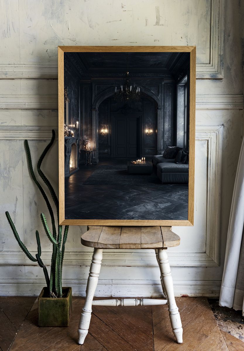 Gothic Noir Interior Poster. — room view 1