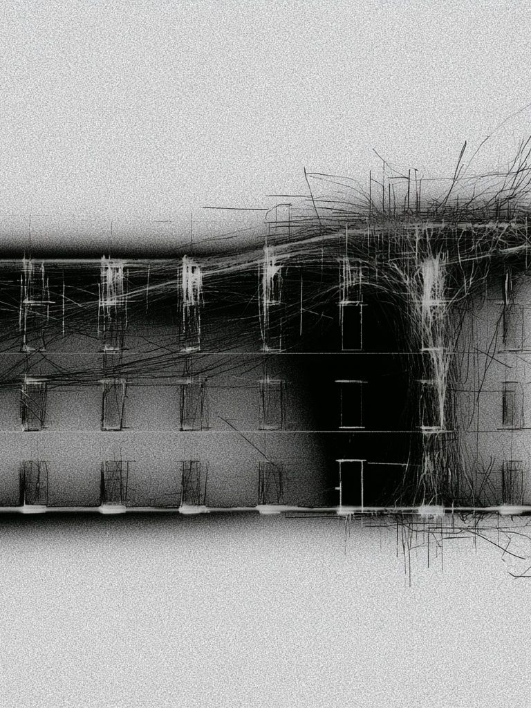 Monochrome Architectural Sketch Poster. poster detail