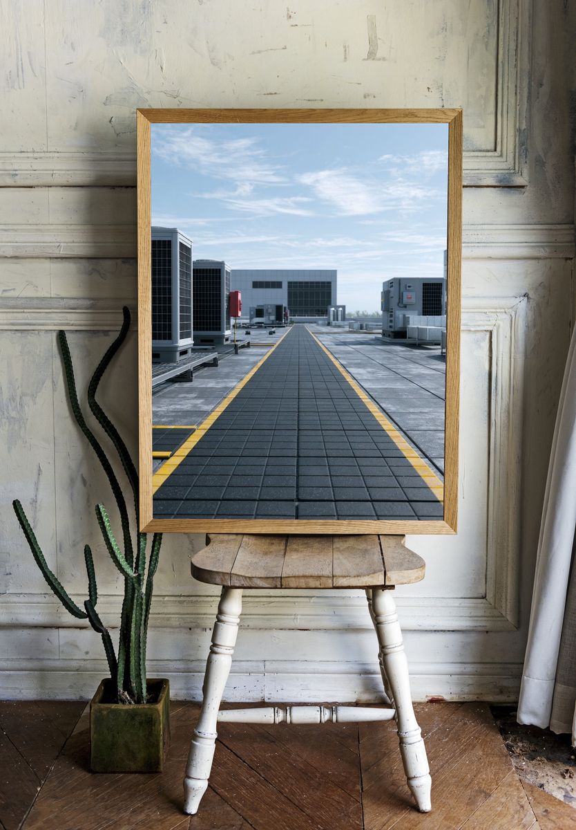 Rooftop HVAC Industrial Architecture Poster. — room view 1