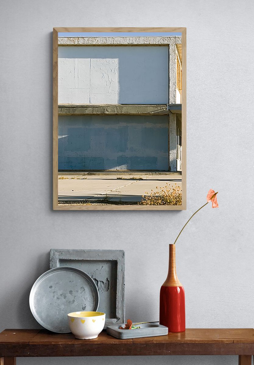Modern Brutalist Building Poster. — room view 3