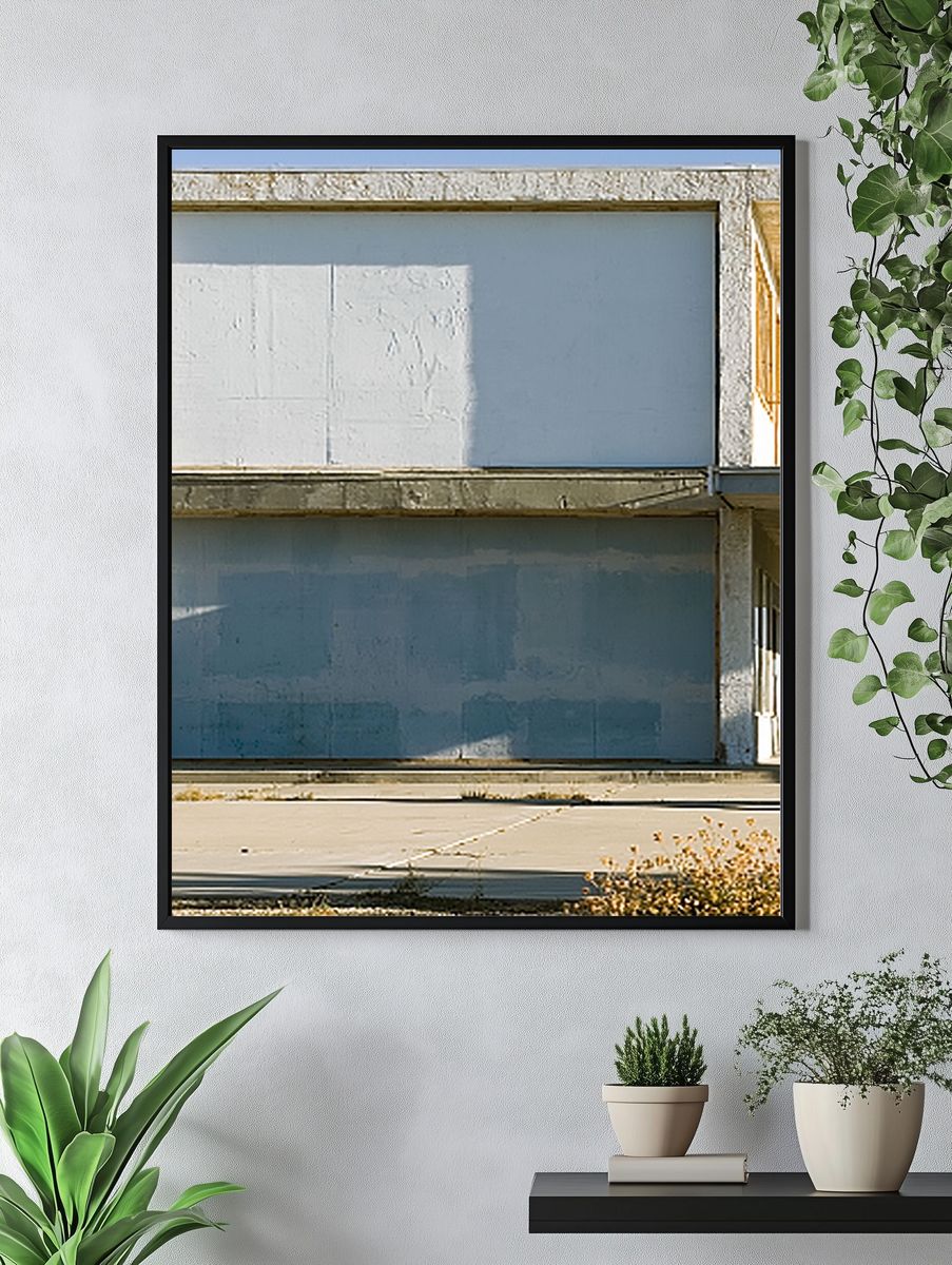 Modern Brutalist Building Poster. — room view 4