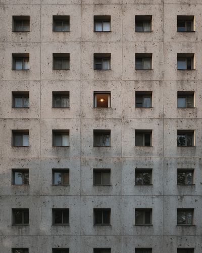 Concrete Window Grid Photography Poster. poster