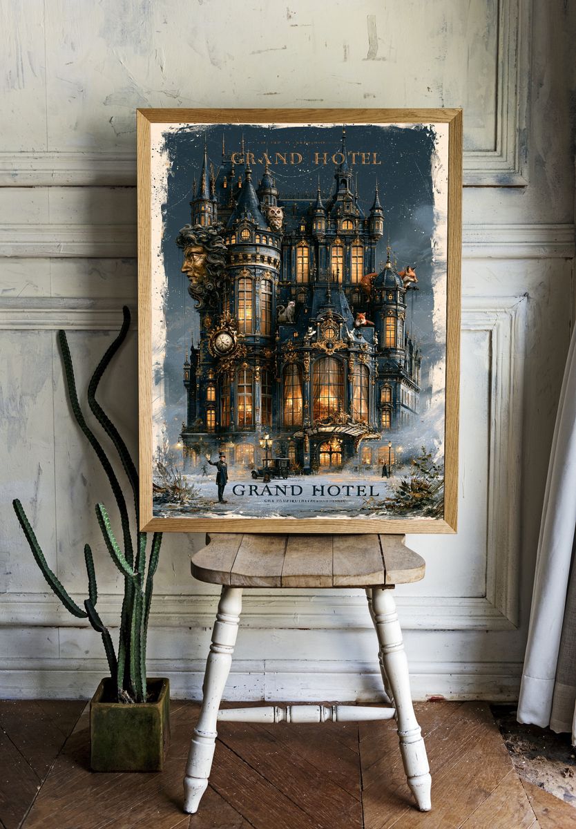 Grand Hotel Gothic Architecture Print. room preview