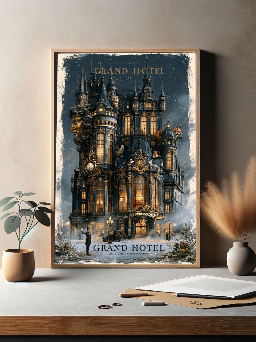 Grand Hotel Gothic Architecture Print. — room view 2