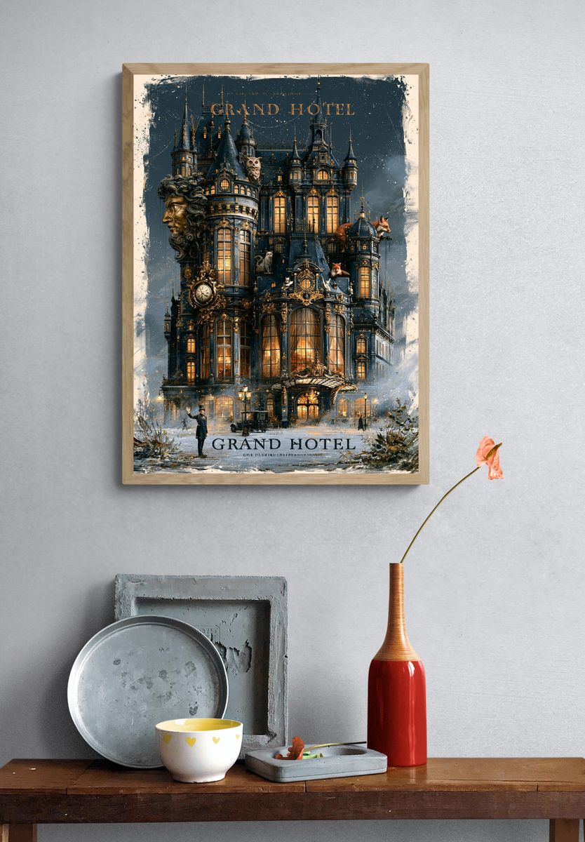 Grand Hotel Gothic Architecture Print. — room view 3