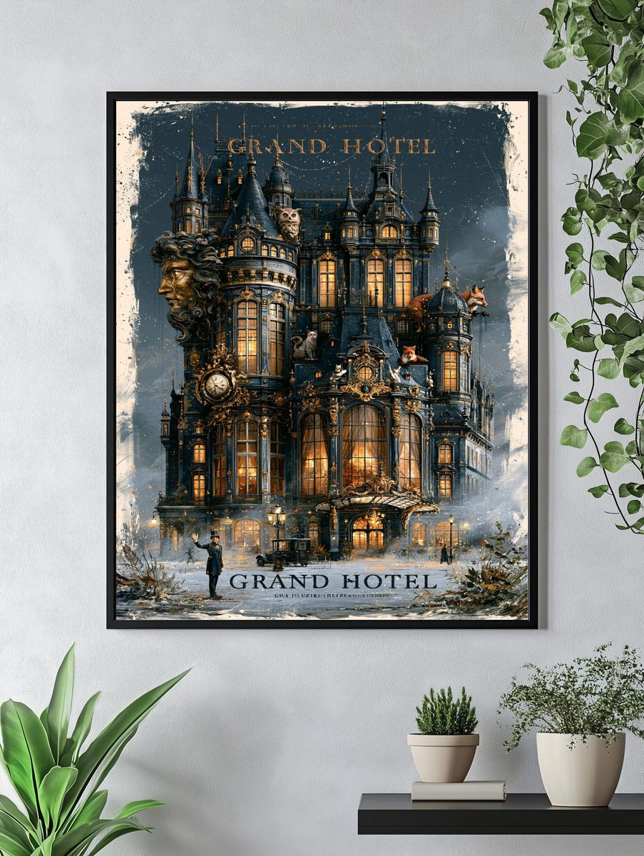 Grand Hotel Gothic Architecture Print. — room view 4