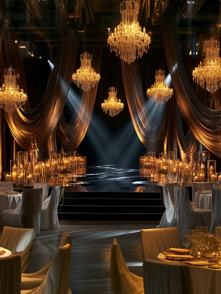 Glamorous Chandelier Ballroom Poster. poster — architecture art