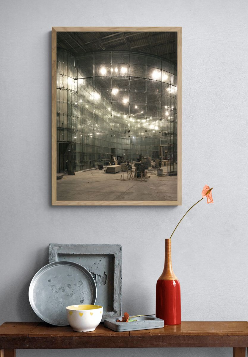 Glass Atrium Construction Poster. — room view 3