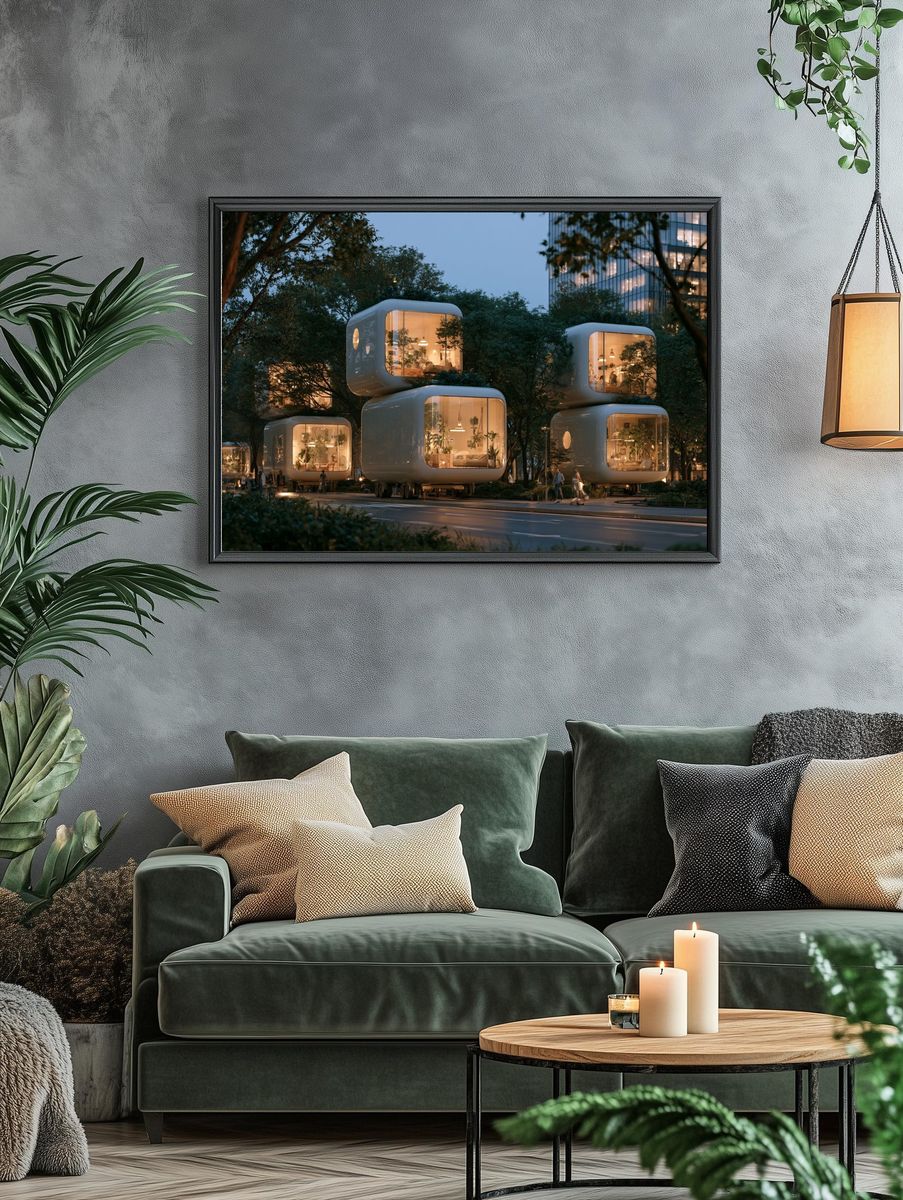 Futuristic Modular Homes Photography Poster. — room view 4
