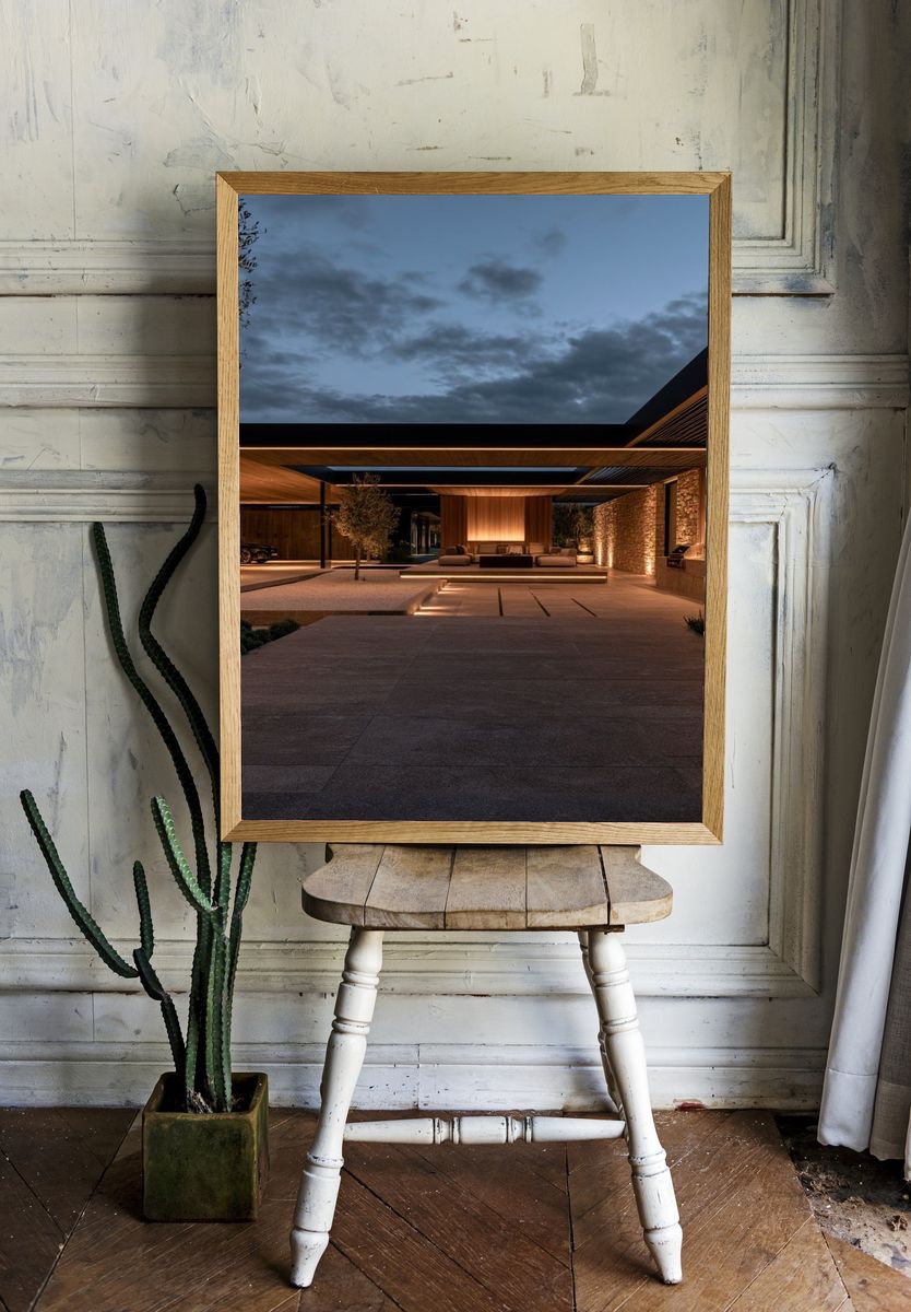 Modern Luxury Courtyard Architecture Poster. — room view 1