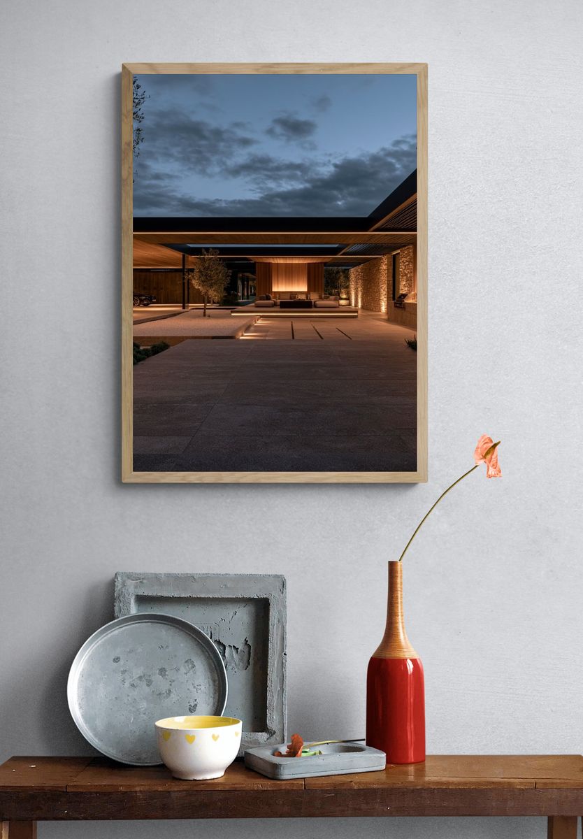 Modern Luxury Courtyard Architecture Poster. — room view 3