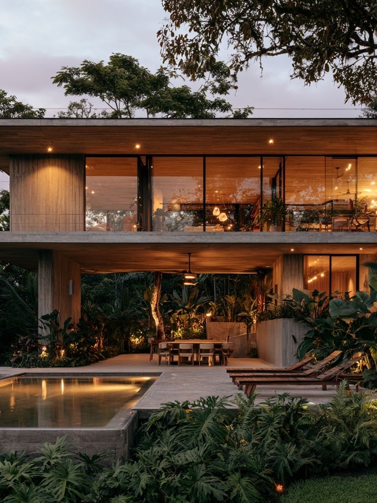 Modern Tropical Villa Photography Poster. poster detail