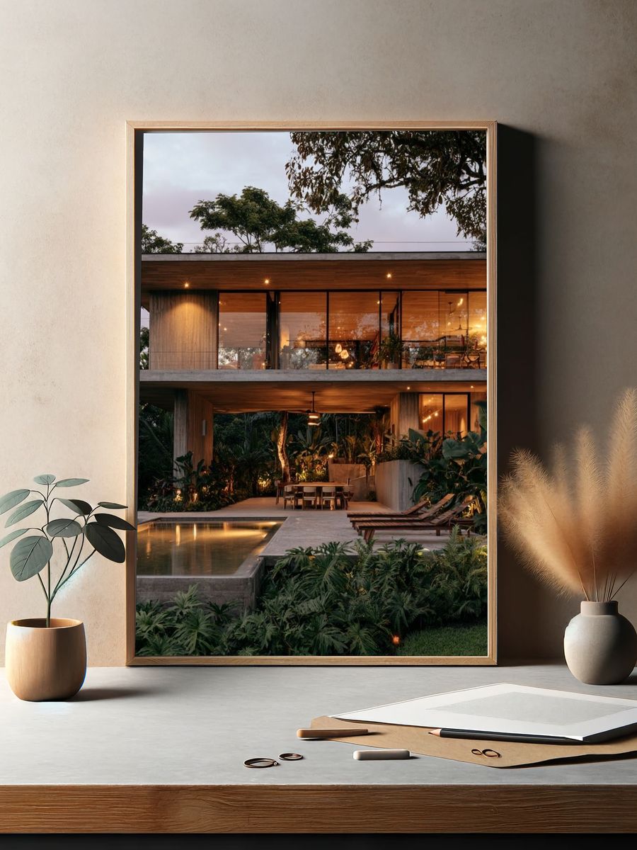 Modern Tropical Villa Photography Poster. — room view 2
