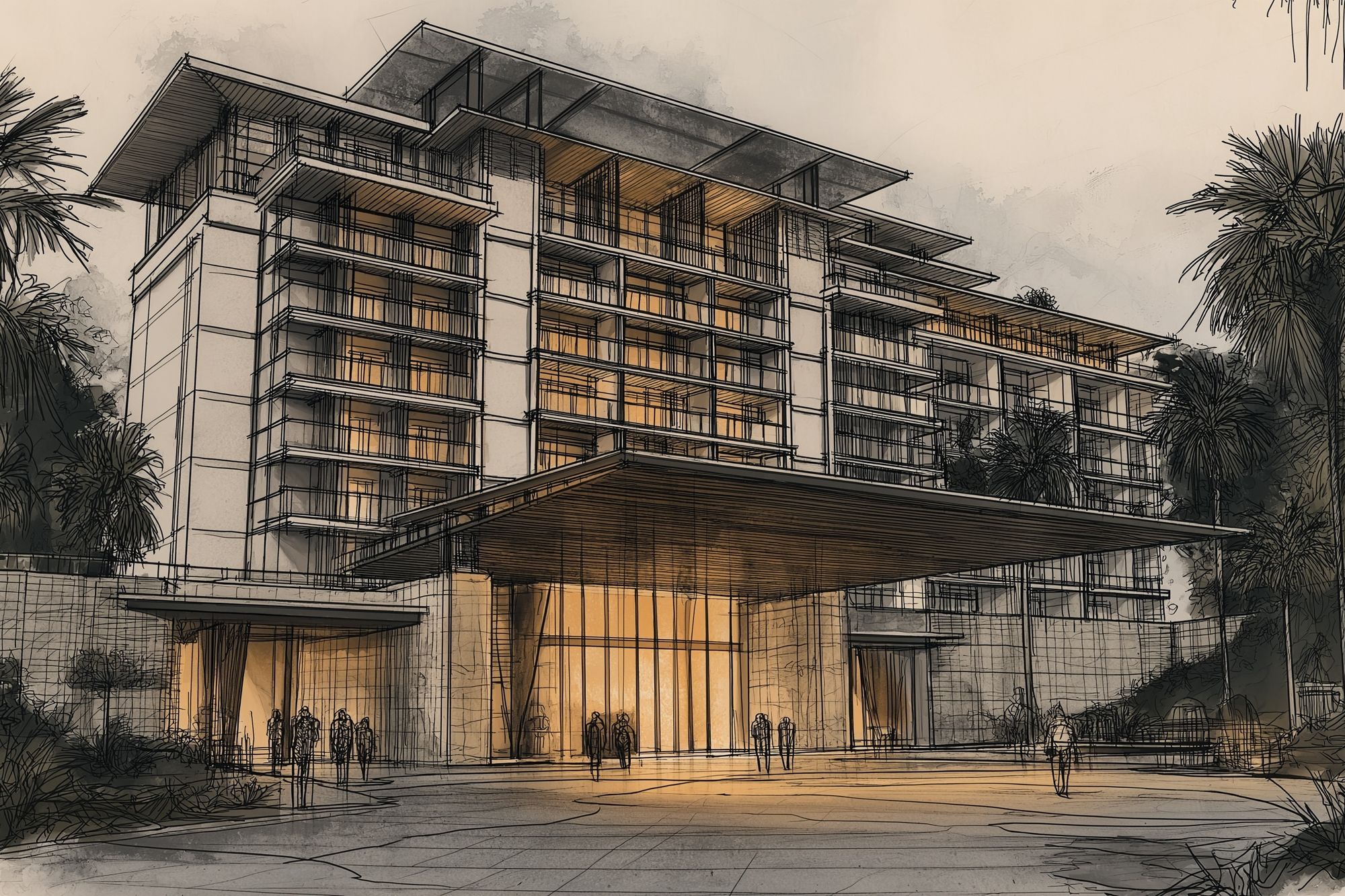 Modern Resort Architecture Print. poster detail