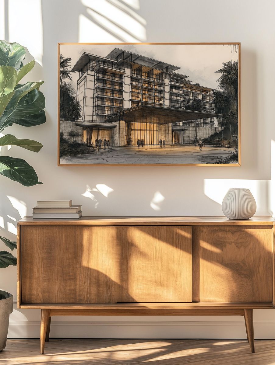 Modern Resort Architecture Print. — room view 3