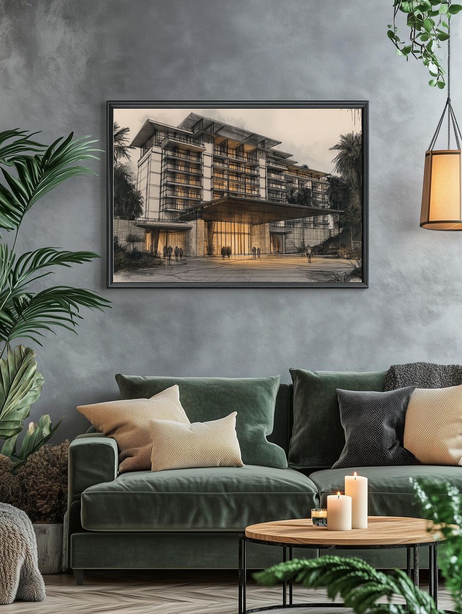 Modern Resort Architecture Print. — room view 4