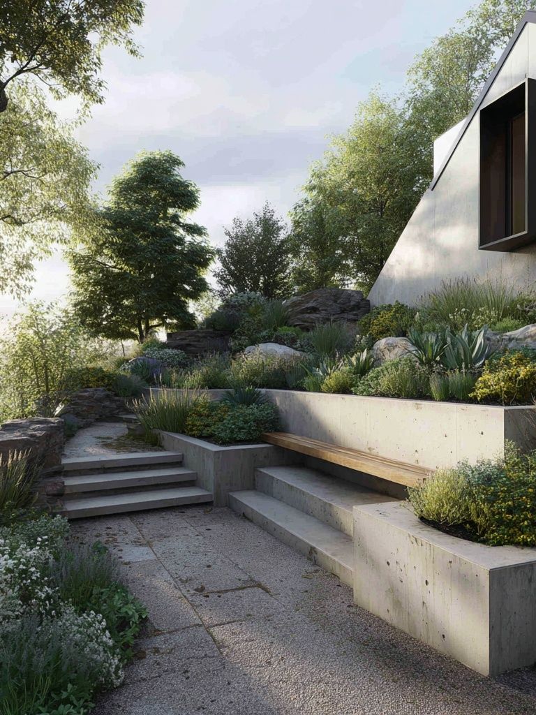 Modern Garden Terrace Architecture Poster. poster detail