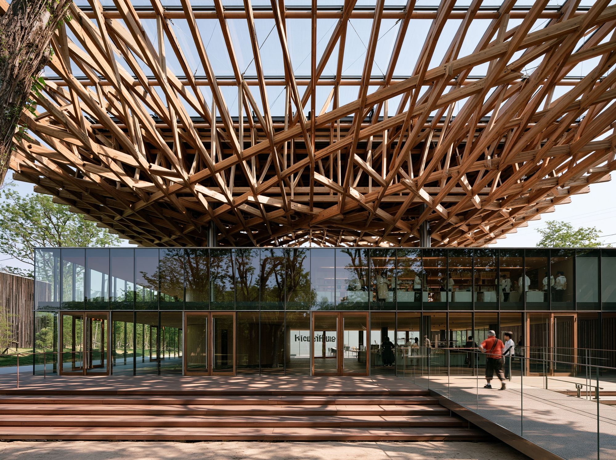 Modern Timber Pavilion Architecture Print. poster — architecture art
