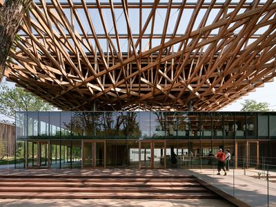 Modern Timber Pavilion Architecture Print. poster