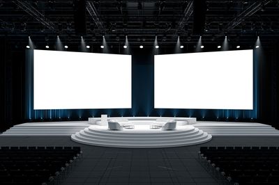 Modern Conference Stage Photography Poster. poster
