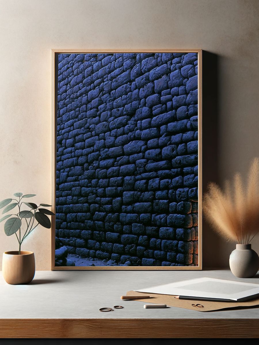 Stone Wall Firelight Poster. — room view 2