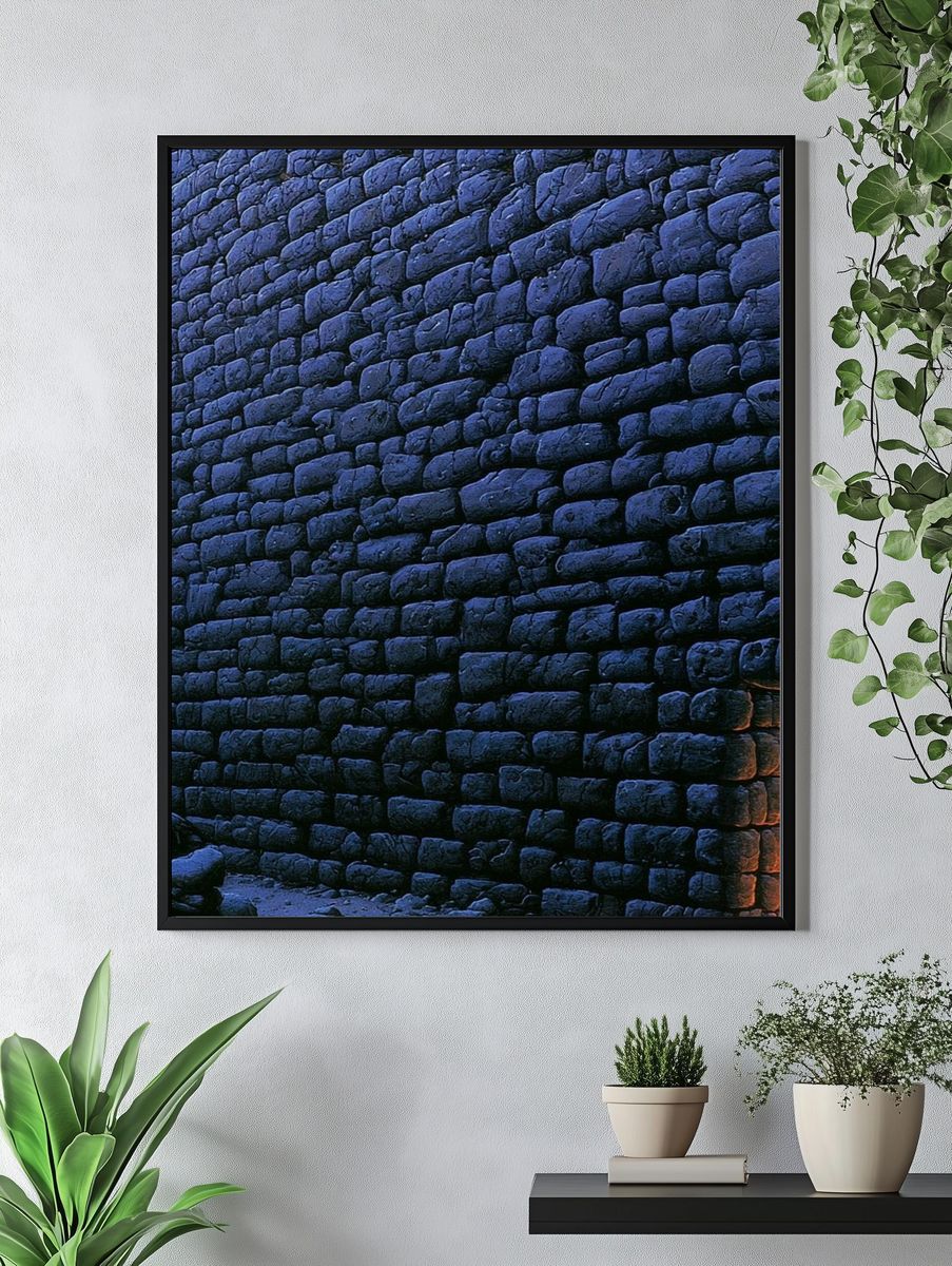 Stone Wall Firelight Poster. — room view 4