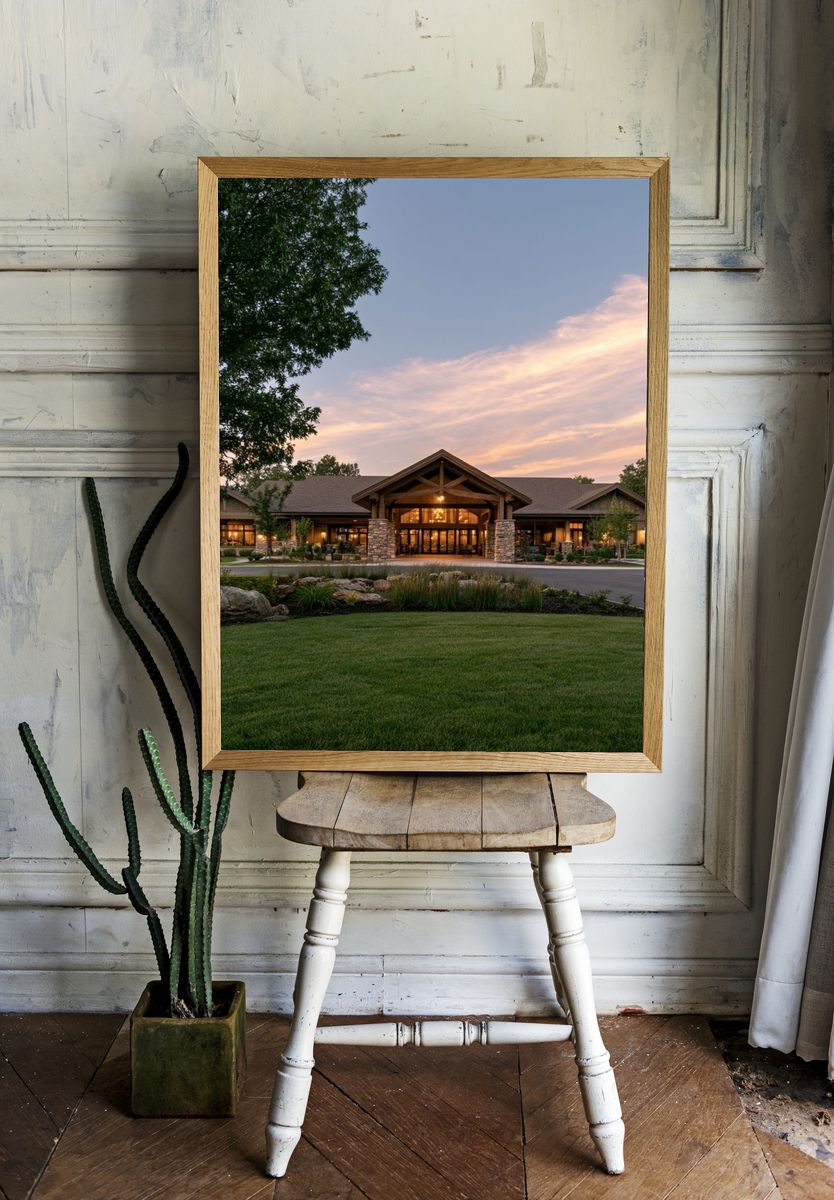 Luxury Lodge Exterior Photography Poster. — room view 1