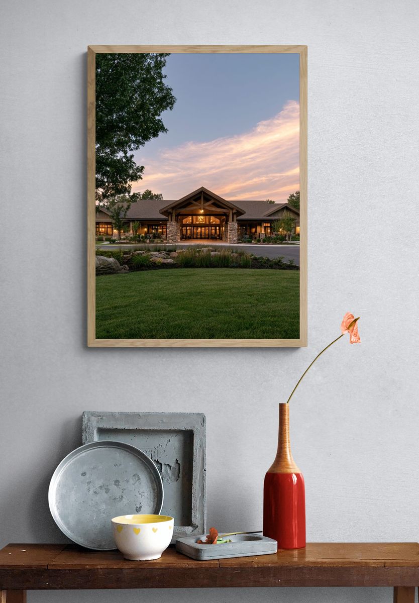 Luxury Lodge Exterior Photography Poster. — room view 3
