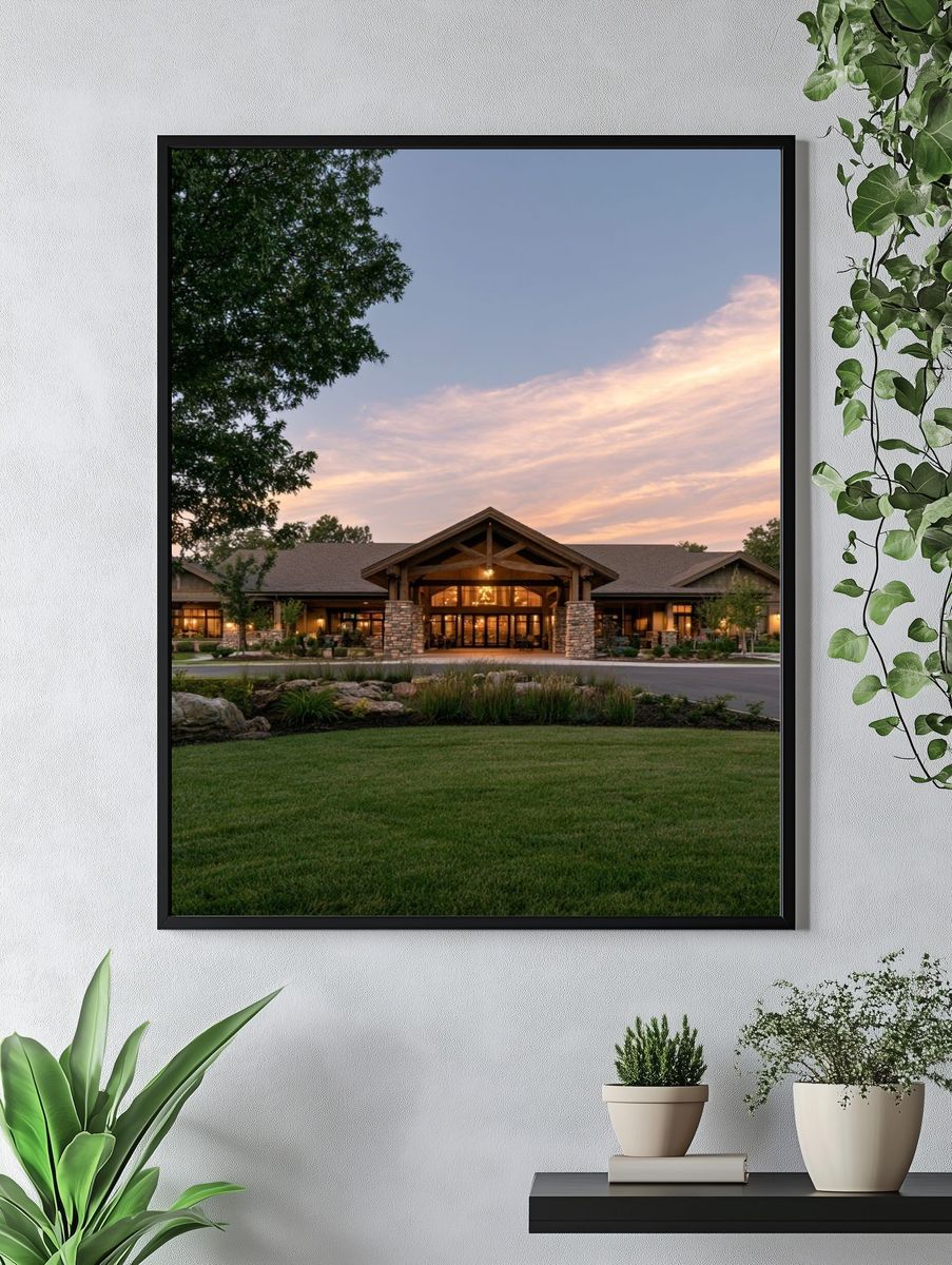 Luxury Lodge Exterior Photography Poster. — room view 4