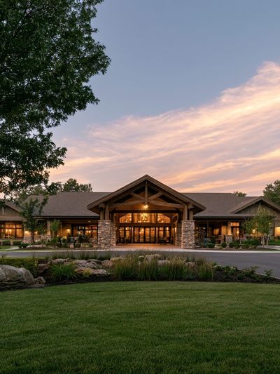 Luxury Lodge Exterior Photography Poster. poster