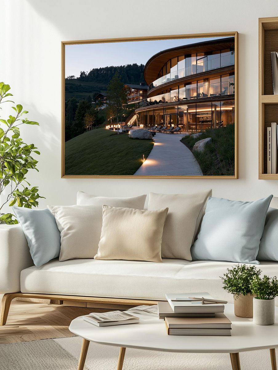 Modern Hillside Villa Photography Poster. — room view 2