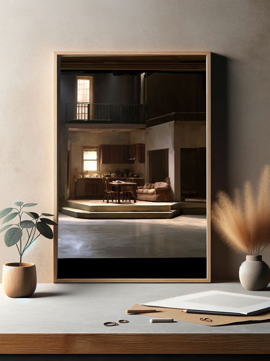 Dim Interior Stage Set Print. — room view 2