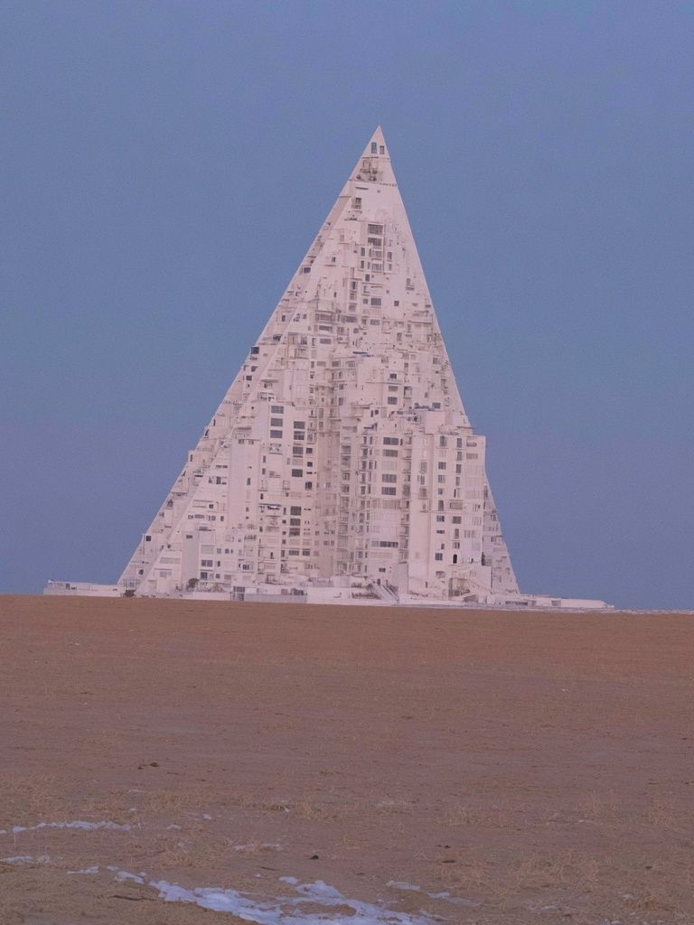 Desert Pyramid Cityscape Print. poster — architecture art