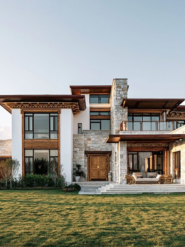 Modern Stone Villa Photography Poster. poster — architecture art