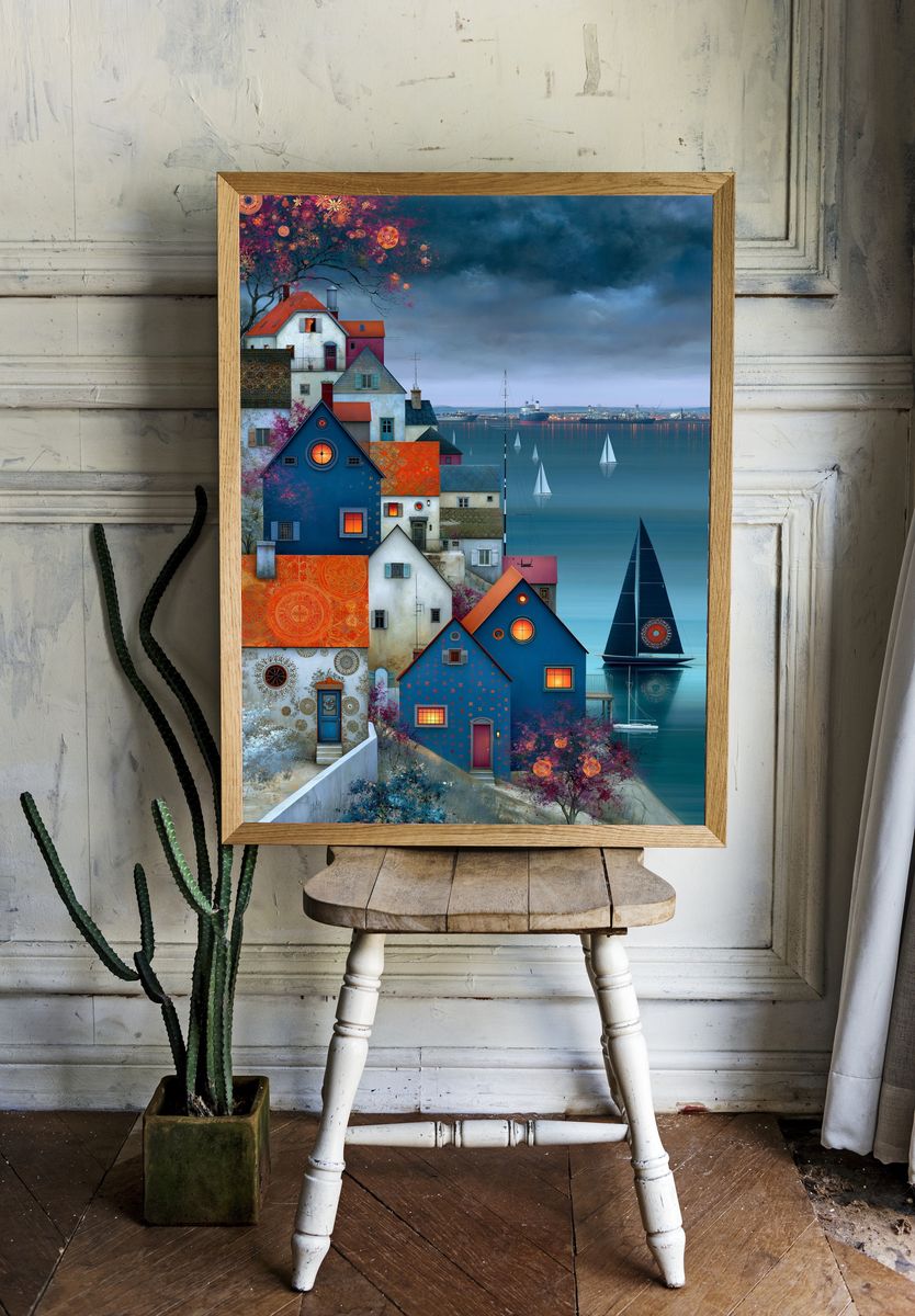 Harbor Village Dreamscape Print. — room view 1