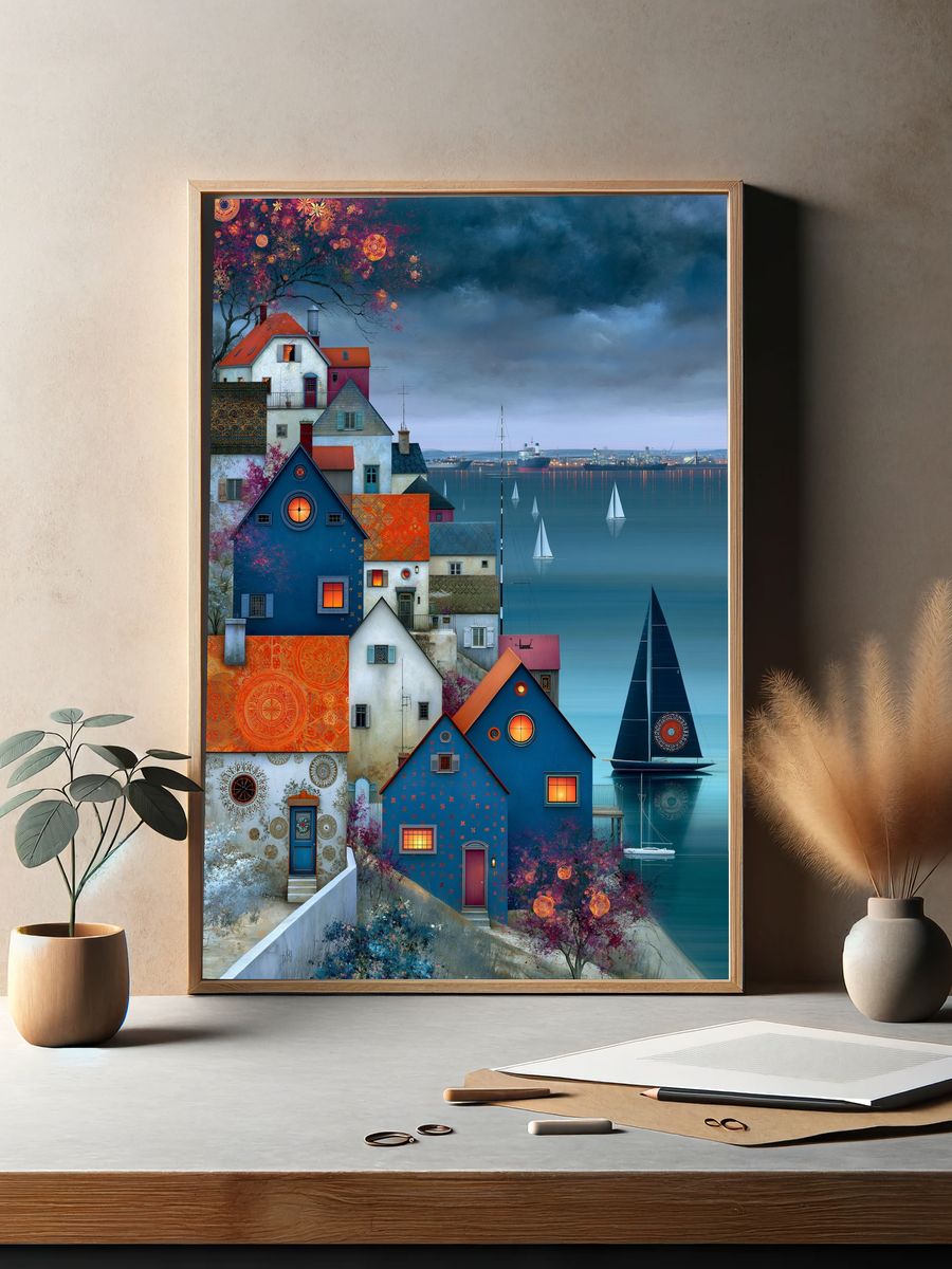 Harbor Village Dreamscape Print. — room view 2