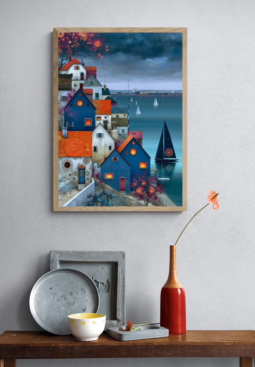 Harbor Village Dreamscape Print. — room view 3