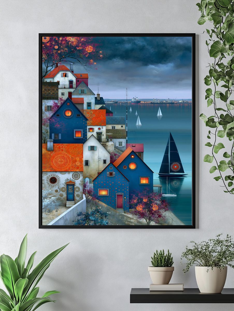 Harbor Village Dreamscape Print. — room view 4