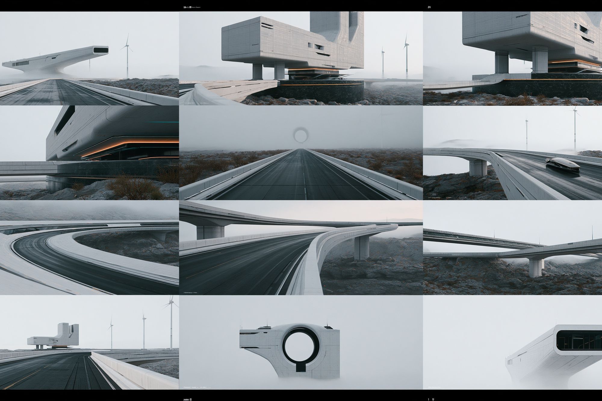 Futuristic Bridge Architecture Poster. poster detail